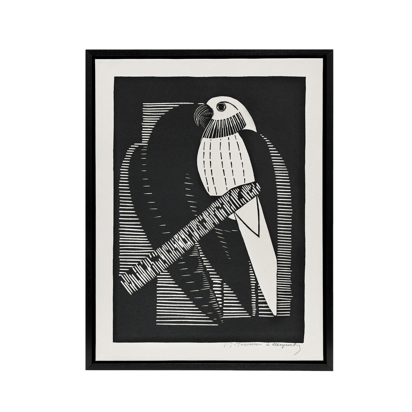 Stylised Parakeet Birds Samuel J De Mesquita Framed Canvas Wall Art Print