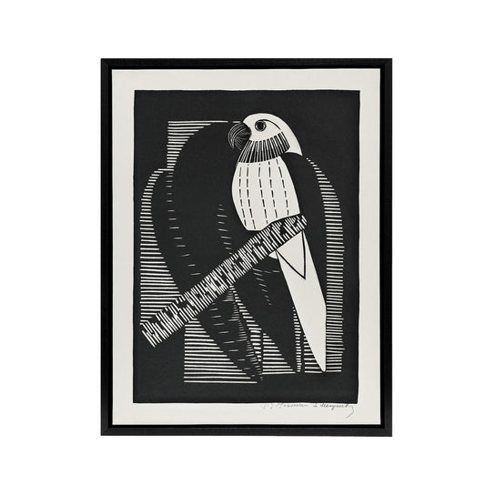 Stylised Parakeet Birds Samuel J De Mesquita Framed Canvas Wall Art Print