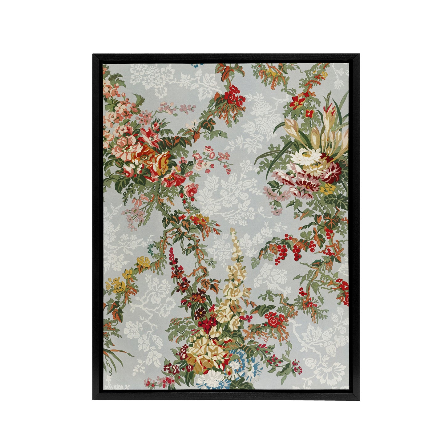 Elegant Vintage Flower Pattern Wyatt Framed Canvas Wall Art Print