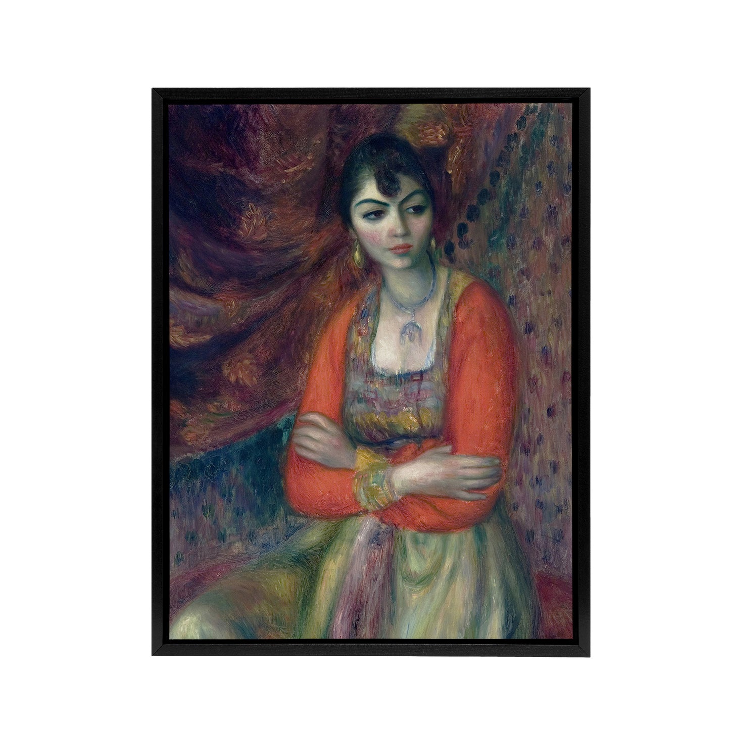 Armenian Girl in Traditional Taraz Glackens Framed Canvas Wall Art Print