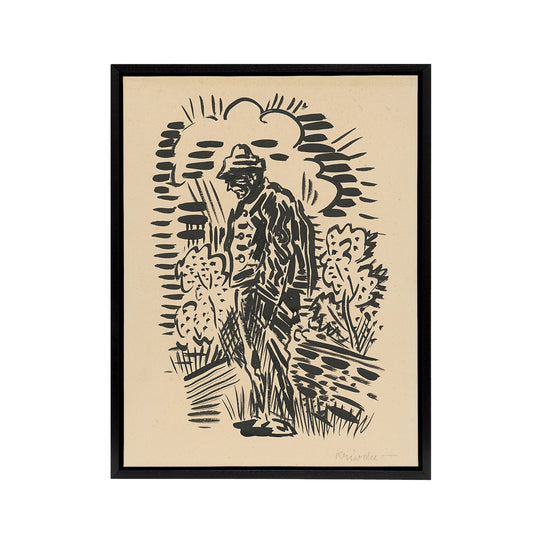 Guilt Ink Drawing Arnold Weisz Kubincan Black Framed Canvas Wall Art