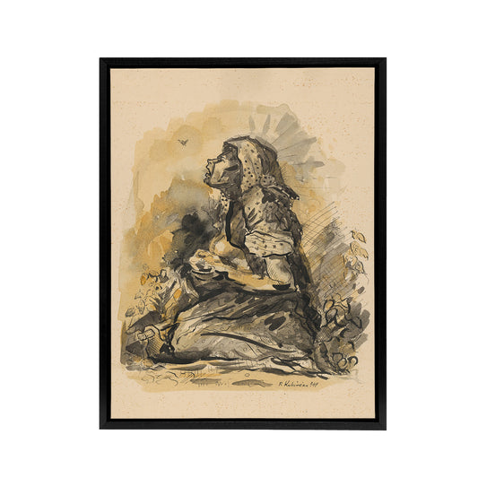 Gypsy and Lark Watercolour Kubincan Black Framed Canvas Wall Art Print