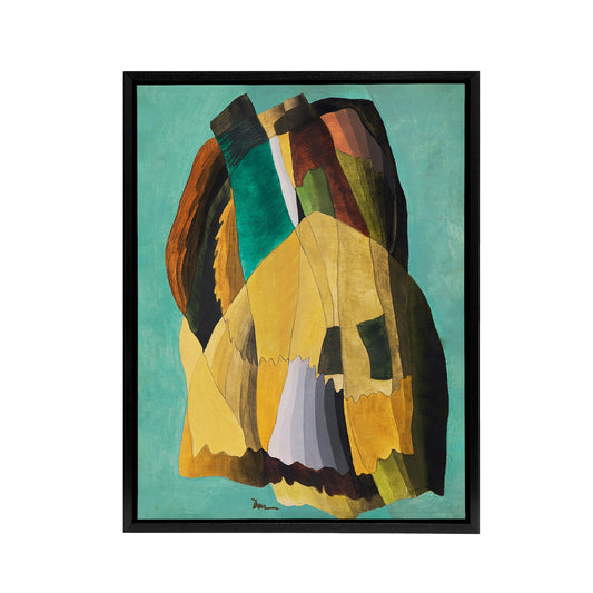 Shore Road Abstract Coastal Landscape Dove Black Framed Canvas Wall Art