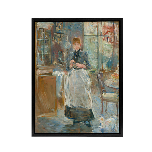 In the Dining Room Oil Painting Morisot Black Framed Canvas Wall Art