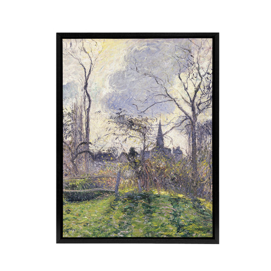 The Bell Tower of Bazincourt Pissarro Black Framed Canvas Wall Art Print
