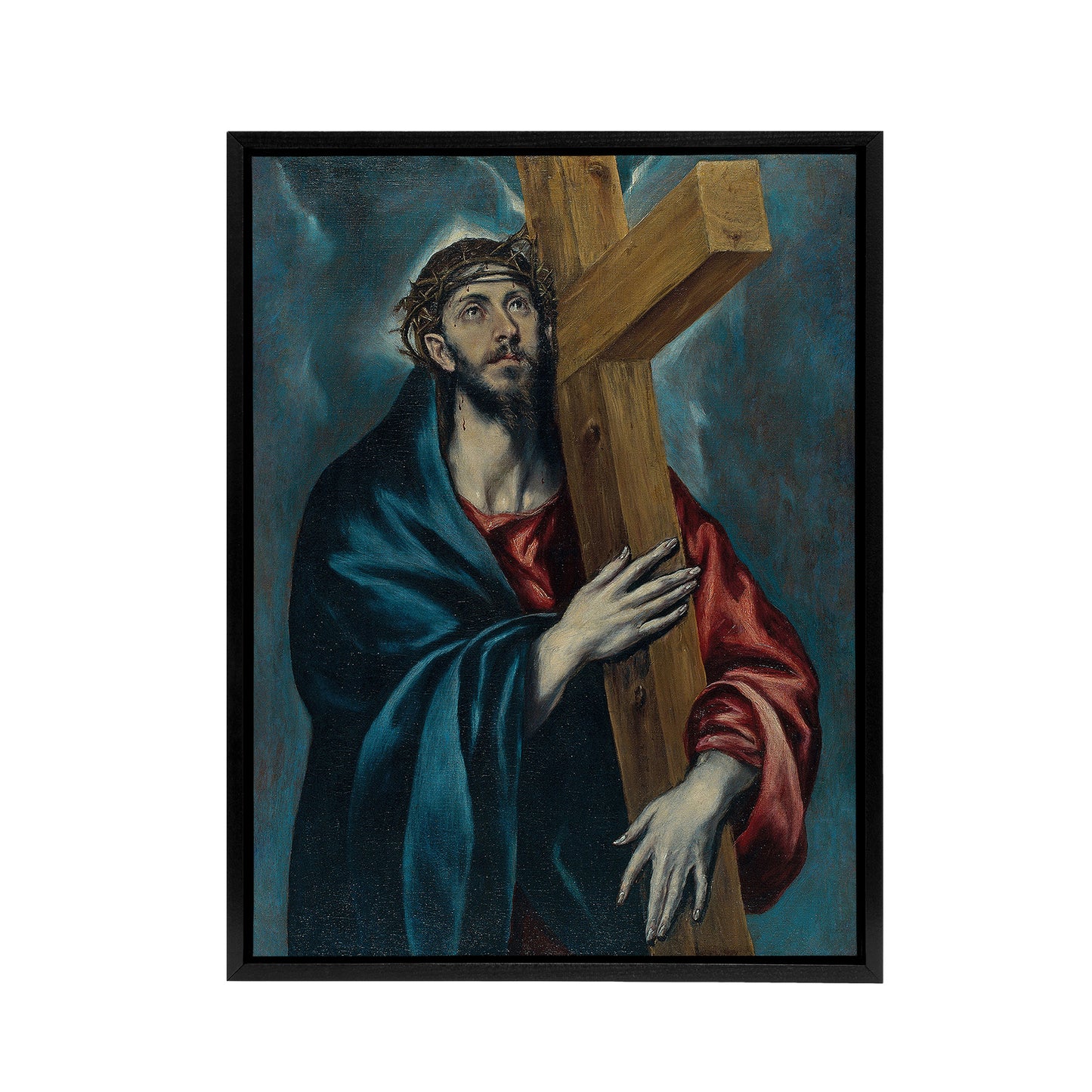Jesus Christ Carrying The Cross El Greco Black Framed Canvas Wall Art