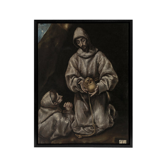 St Francis Brother Leo Meditating on Death El Greco Framed Canvas Art