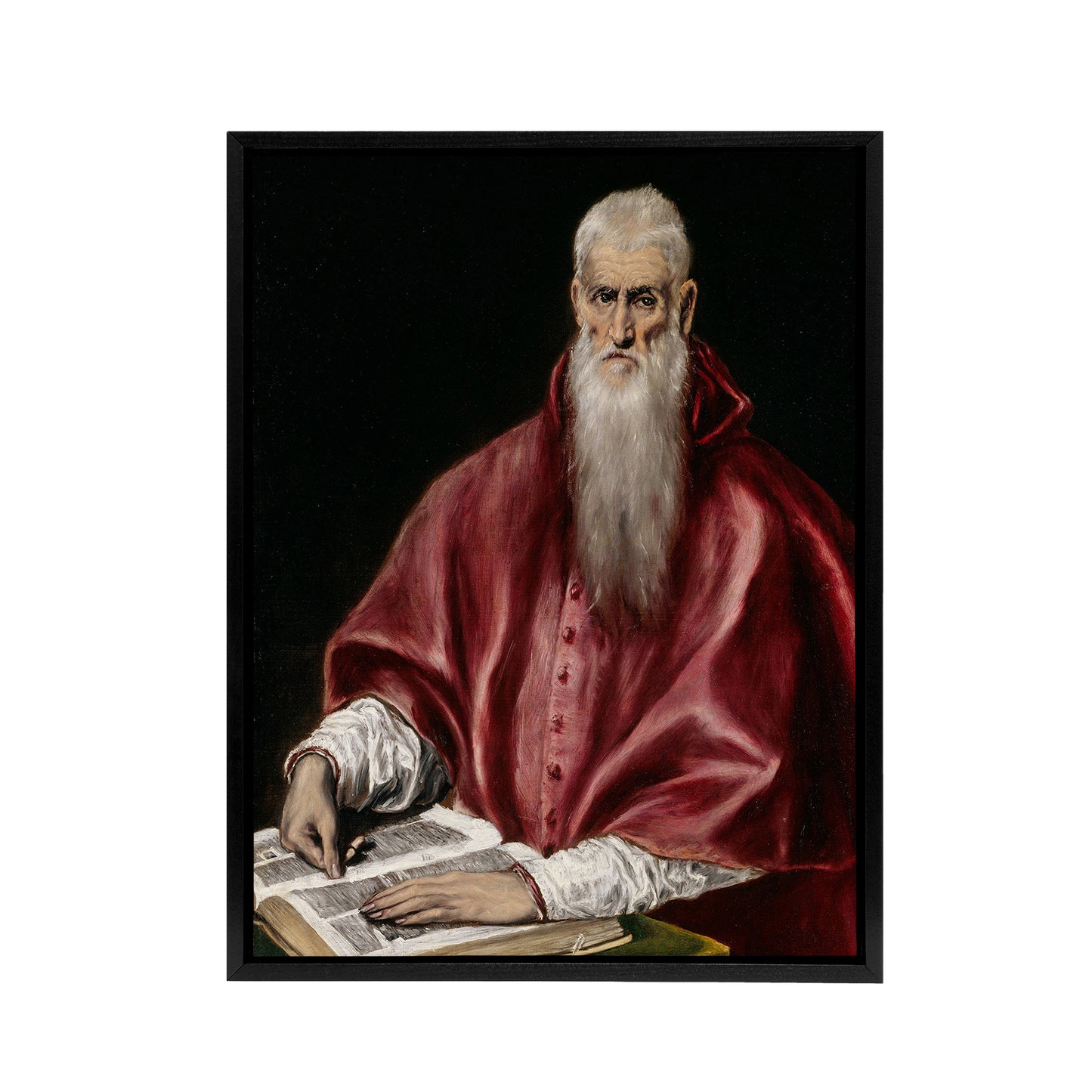 Portrait of Saint Jerome as a Scholar El Greco Framed Canvas Wall Art