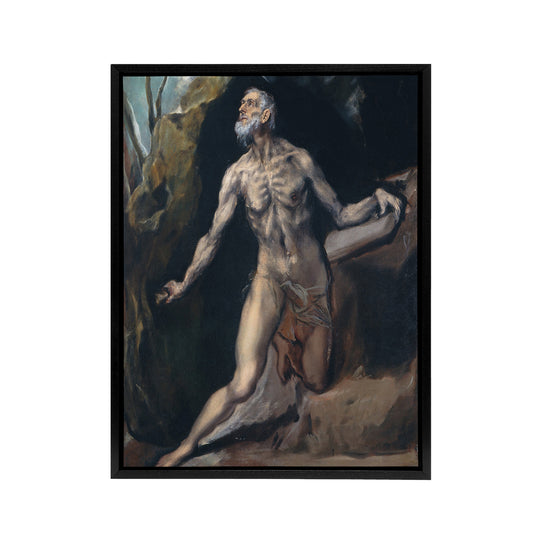 Saint Jerome Penitent Hermit Portrait El Greco Framed Canvas Wall Art