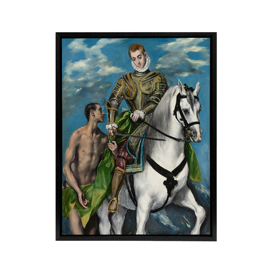 Saint Martin and the Beggar Oil Painting El Greco Framed Canvas Wall Art