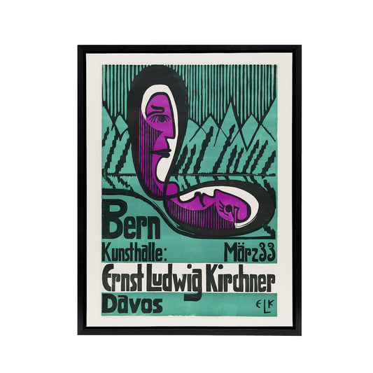 Retrospective Exhibition Poster Kirchner Black Framed Canvas Wall Art