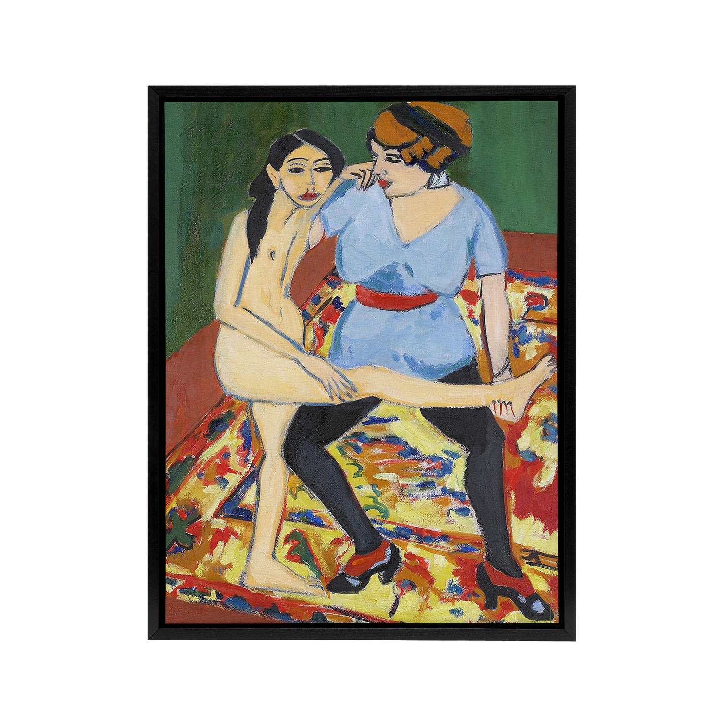 Dance Training Oil Painting Kirchner Black Framed Canvas Wall Art Print