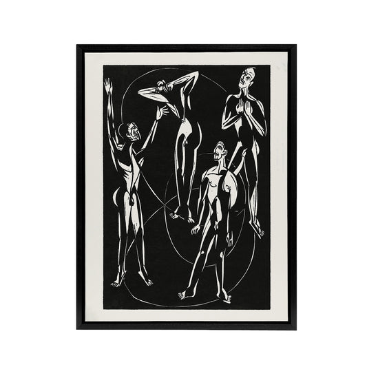 Feelings Male Figure Motion Kirchner Black Framed Canvas Wall Art Print