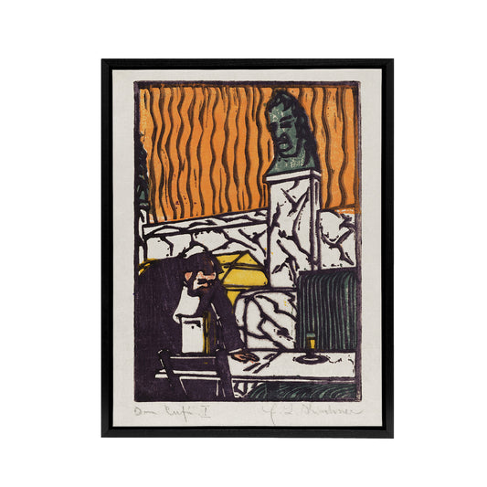 Head Waiter in Cafe Ernst Ludwig Kirchner Black Framed Canvas Wall Art