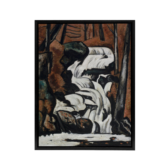 Smelt Brook Falls Landscape Marsden Hartley Black Framed Canvas Wall Art