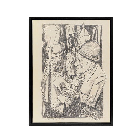 War Veteran The Way Home Max Beckmann Black Framed Canvas Wall Art Print