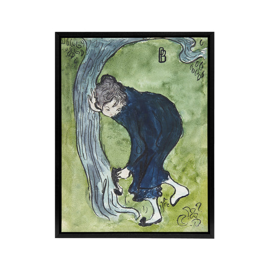 The False Step Watercolour Painting Bonnard Black Framed Canvas Wall Art