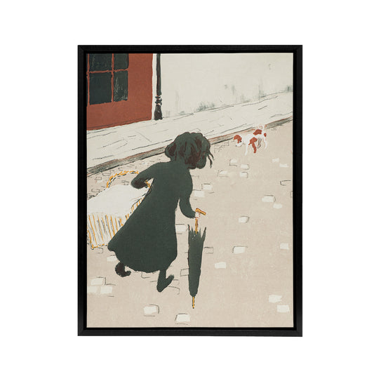 Parisian Life The Little Laundress Bonnard Black Framed Canvas Wall Art