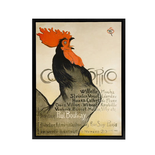 Cocorico Vintage Magazine Advert Steinlen Black Framed Canvas Wall Art