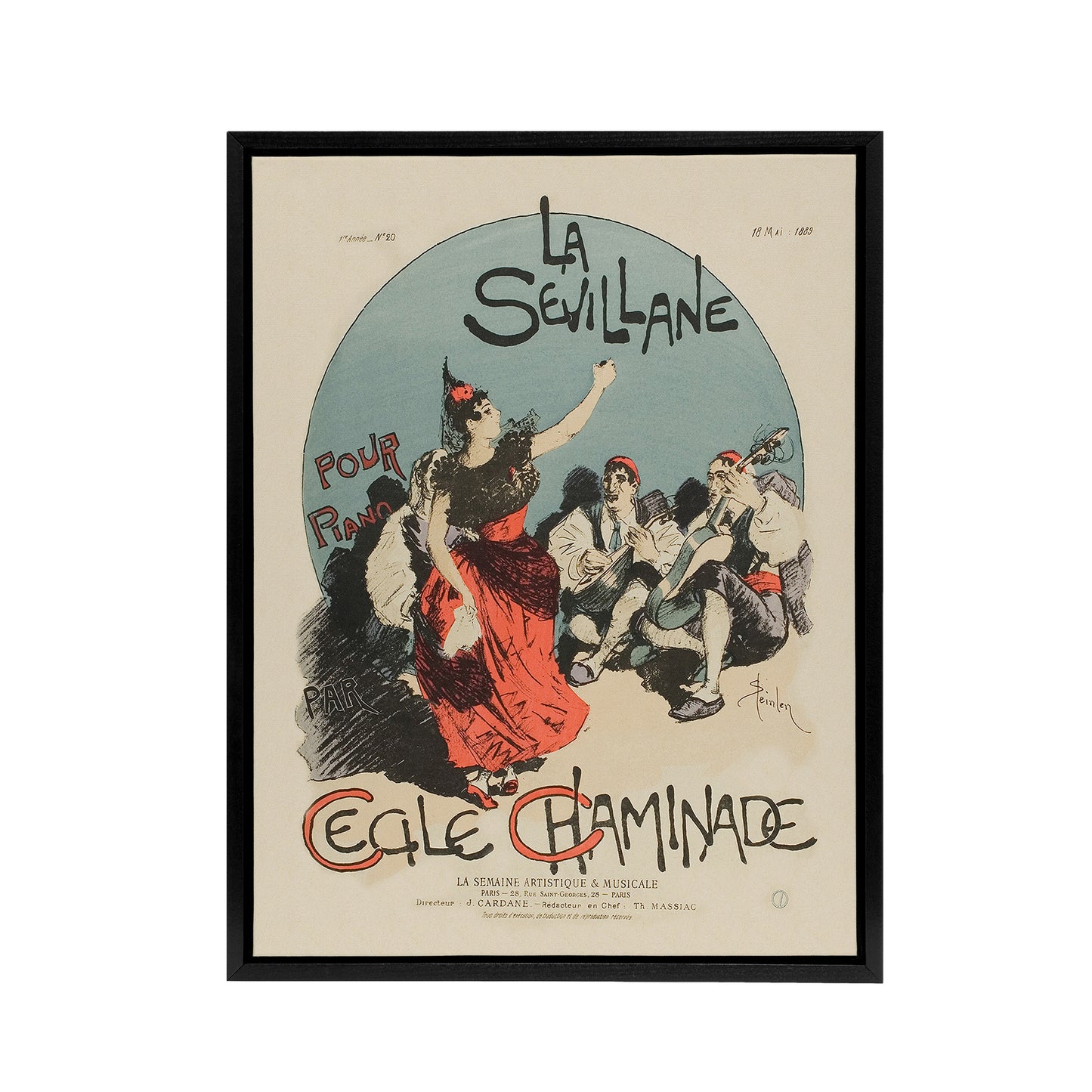 Overture Cover for Woman from Seville Steinlen Framed Canvas Wall Art
