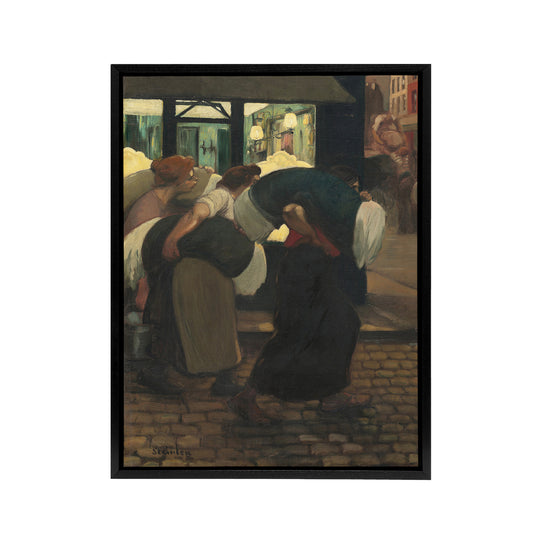 The Laundresses Oil Painting Steinlen Black Framed Canvas Wall Art Print