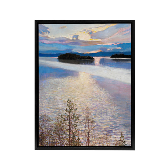 Akseli Gallen Kallela Lake View Coastal Landscape Black Framed Canvas Art Print