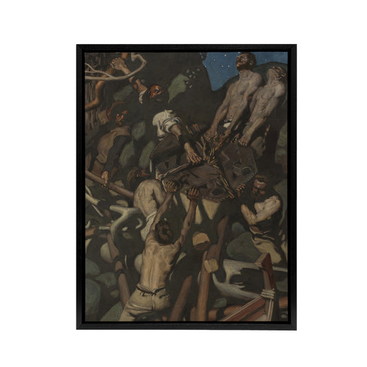 Akseli Kallela Theft of the Sampo Painting Detail Black Framed Canvas Art Print