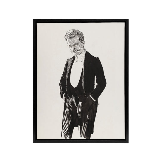 Albert Edelfelt Composer Jean Sibelius Portrait Black Framed Canvas Art Print