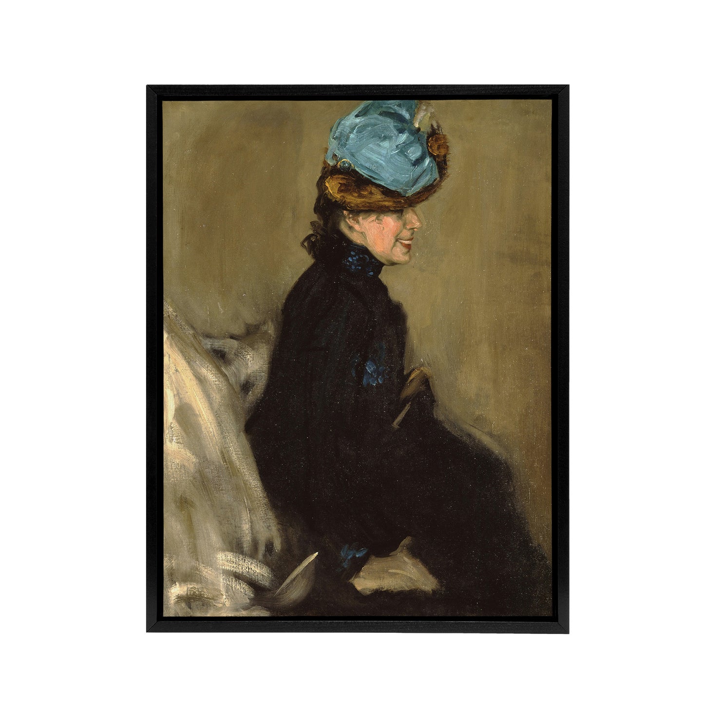 Alfred Henry Maurer Portrait of a Woman in Black Framed Canvas Art Print