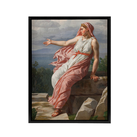 CW Eckersberg Alcyones Farewell to Her Husband Black Framed Canvas Art Print