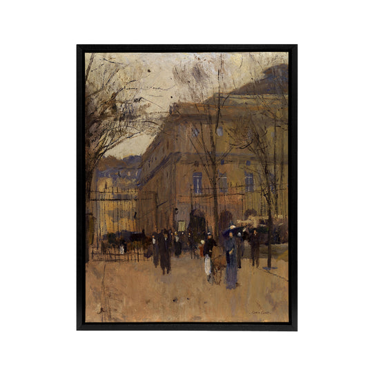 Frank Edwin Scott Odeon Theatre Paris Street View Black Framed Canvas Art Print