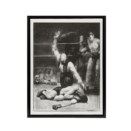 George Bellows Counted Out Second Stone Boxing Black Framed Canvas Art Print