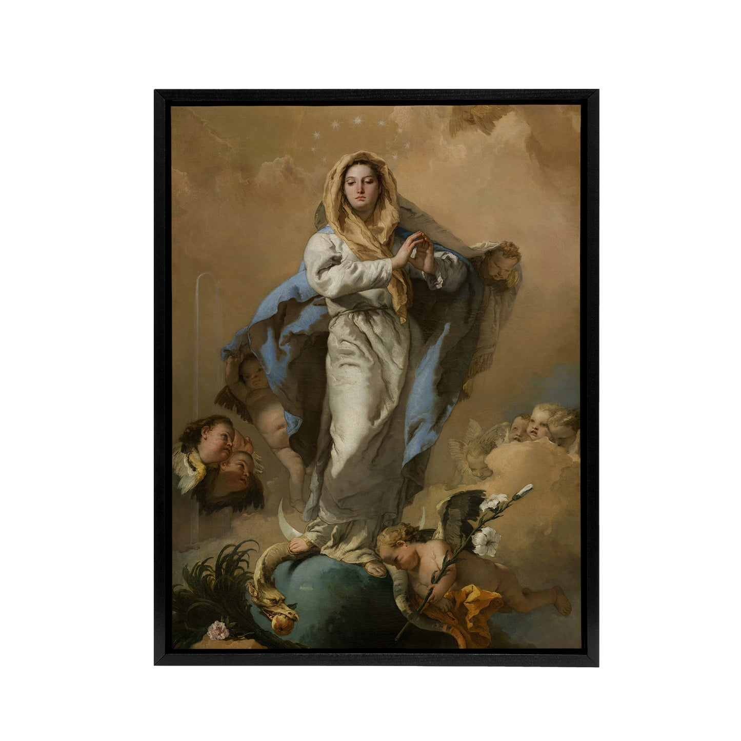 Giovanni Battista Tiepolo Immaculate Conception of Mary Black Framed Canvas Art