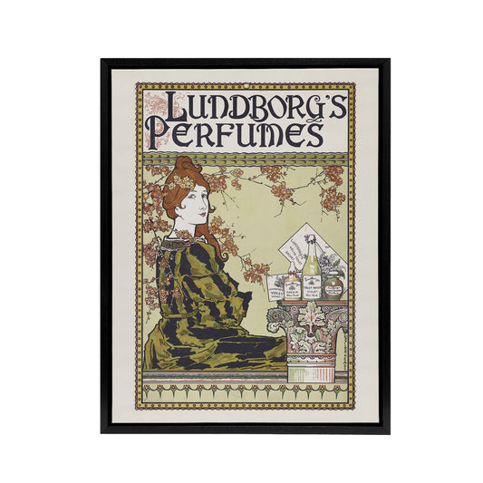 Louis Rhead Lundborgs Art Nouveau Vintage Advert Black Framed Canvas Art Print