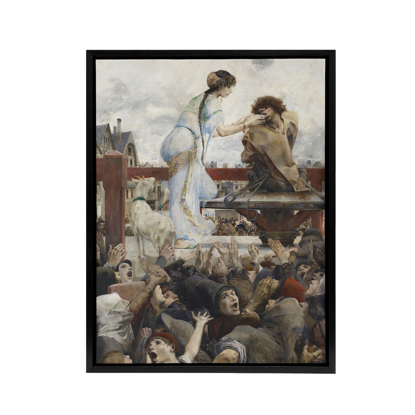 Luc Olivier Merson A Tear For a Drop of Water Black Framed Canvas Art Print