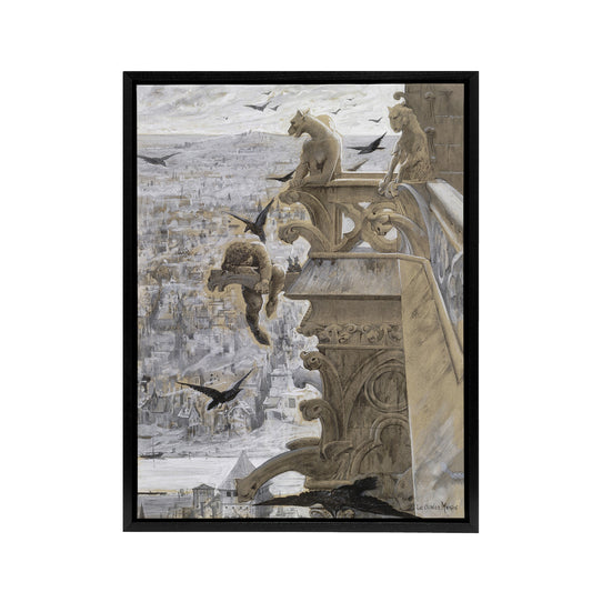 Luc Olivier Merson Notre Dame Paris France Black Framed Canvas Wall Art Print