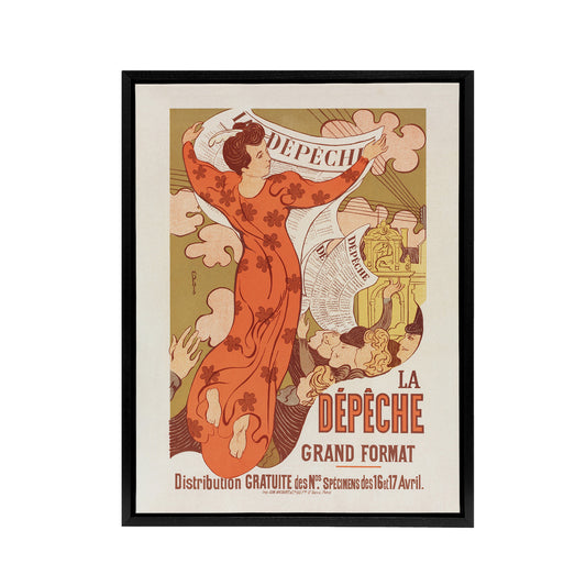 Maurice Denis La Depeche de Toulouse Vintage Advert Black Framed Canvas Art