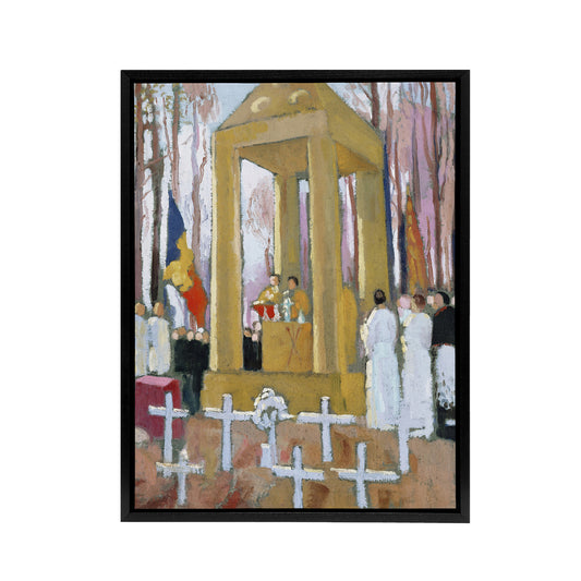 Maurice Denis Mass at the Tomb of Ernest Psichari Black Framed Canvas Art Print