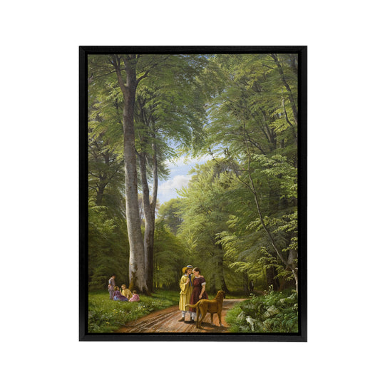 PC Skovgaard Beech Wood in May Zealand Landscape Black Framed Canvas Art Print