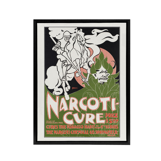 Will H Bradley Narcoticure Vintage Advert Black Framed Canvas Wall Art Print