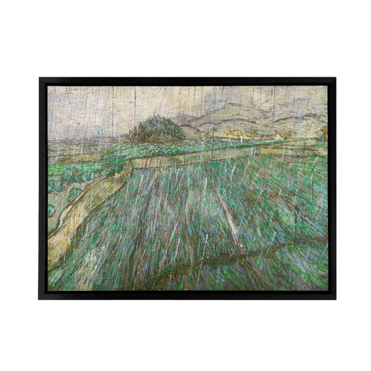 Vincent Van Gogh Dutch Rain Black Framed Canvas Wall Art Print