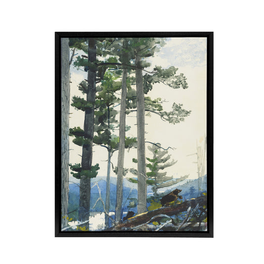 Winslow Homer Old Settlers Black Framed Canvas Wall Art Print