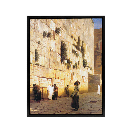 Gerome Solomons Wall Jerusalem Temple Black Framed Canvas Wall Art Print