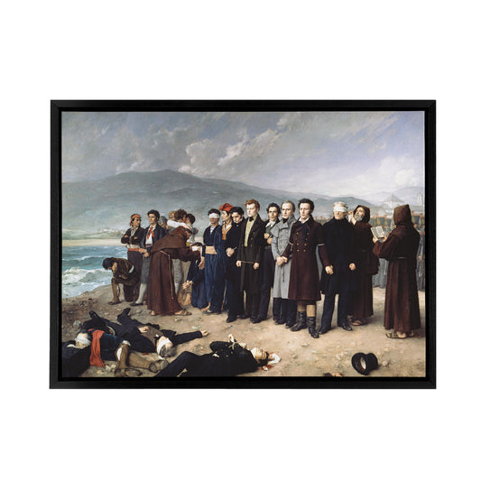Antonio Gisbert Execution of Torrijos Black Framed Canvas Wall Art Print