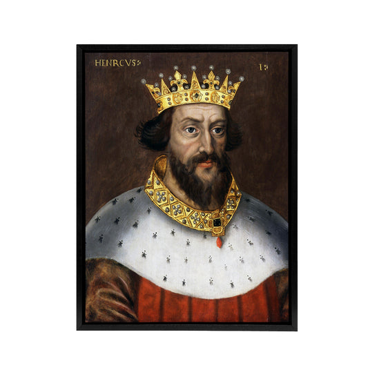 King Henry I Of England Royal Portrait Black Framed Canvas Wall Art Print