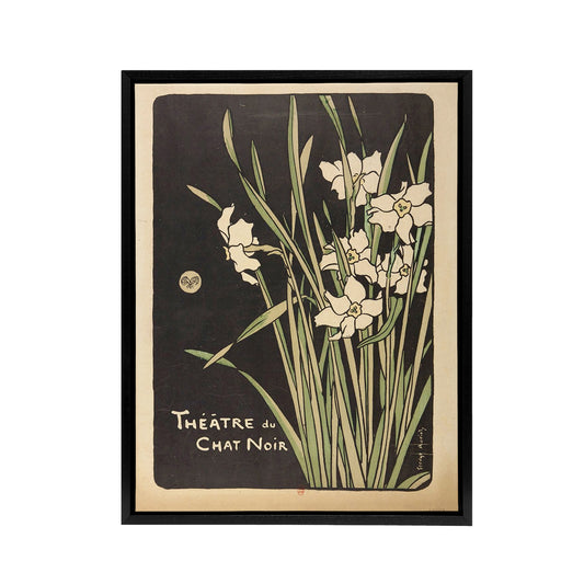 George Auriol Theatre Du Chat Noir Daffodils Black Framed Canvas Wall Art