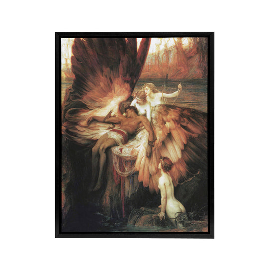 Herbert James Draper The Lament for Icarus Black Framed Canvas Art Print
