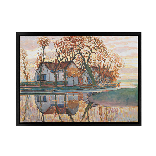 Piet Mondrian Farm Near Duivendrecht Black Framed Canvas Wall Art Print