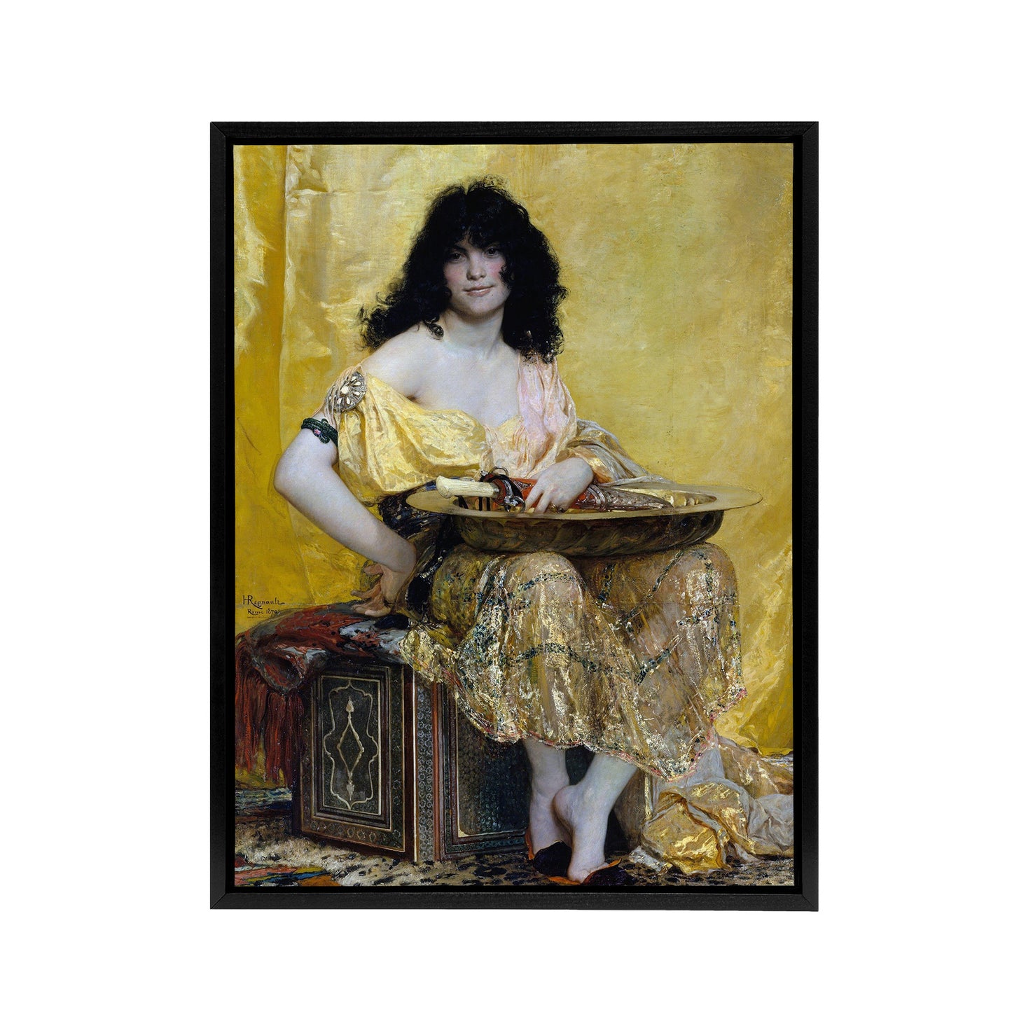 Henri Regnault Biblical Figure Salome Black Framed Canvas Wall Art Print