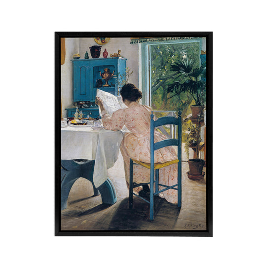Laurits Andersen Ring Sigrid At Breakfast Black Framed Canvas Art Print